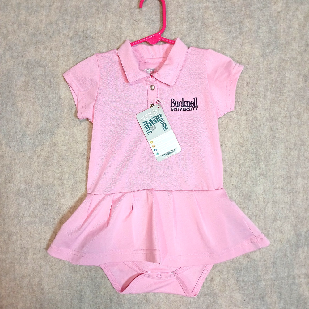 BUCKNELL UNIVERSITY GARB Caroline Infant Girls' Polo Dress Pink 12-18 months NWT